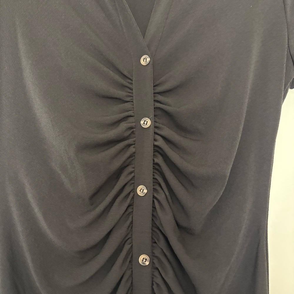 Tiffany & Grey Black Button-Down Short Sleeve Dress - Picture 4 of 7